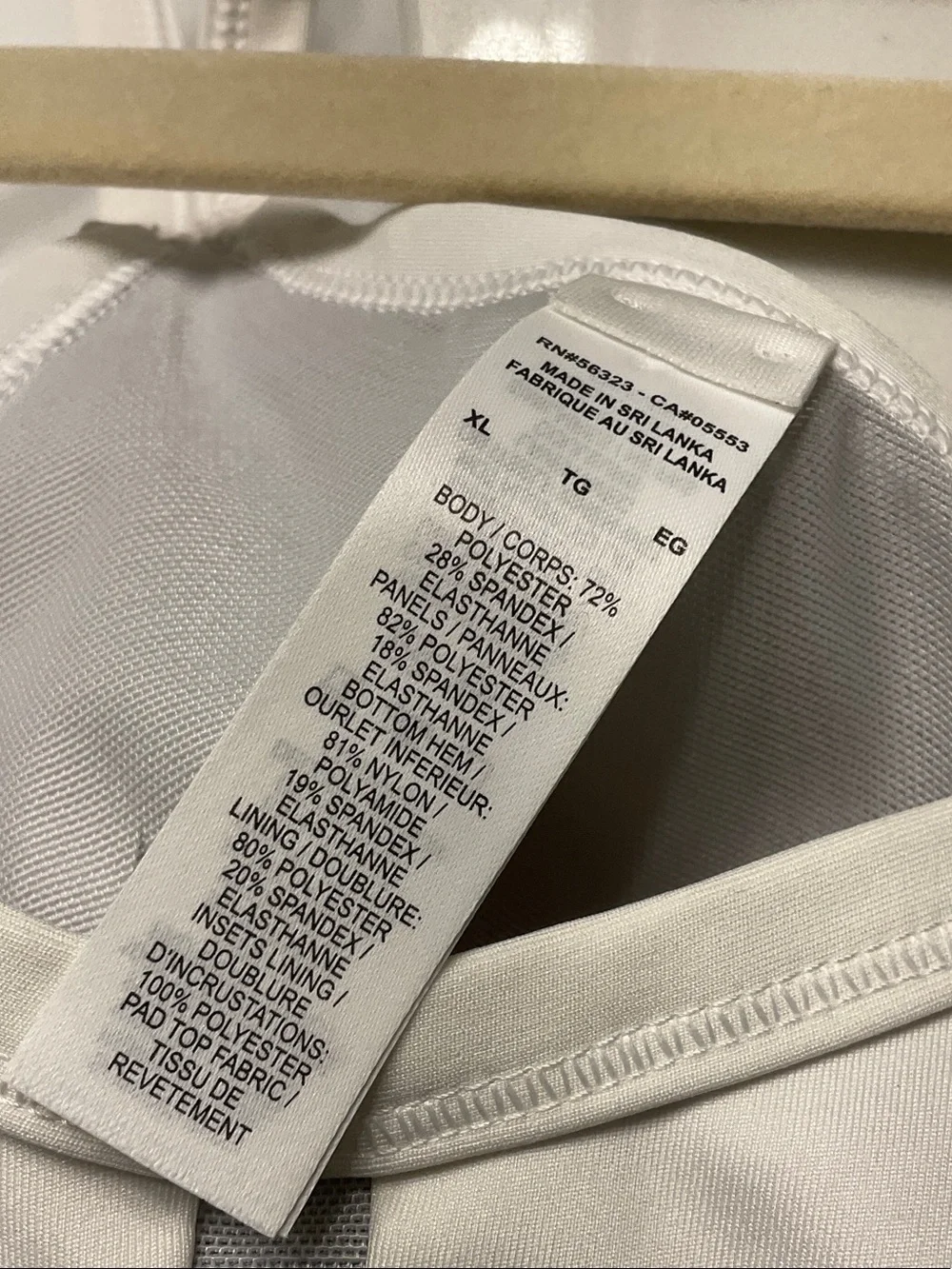 Nike White Crossback Sports Bra with Reflective Detail